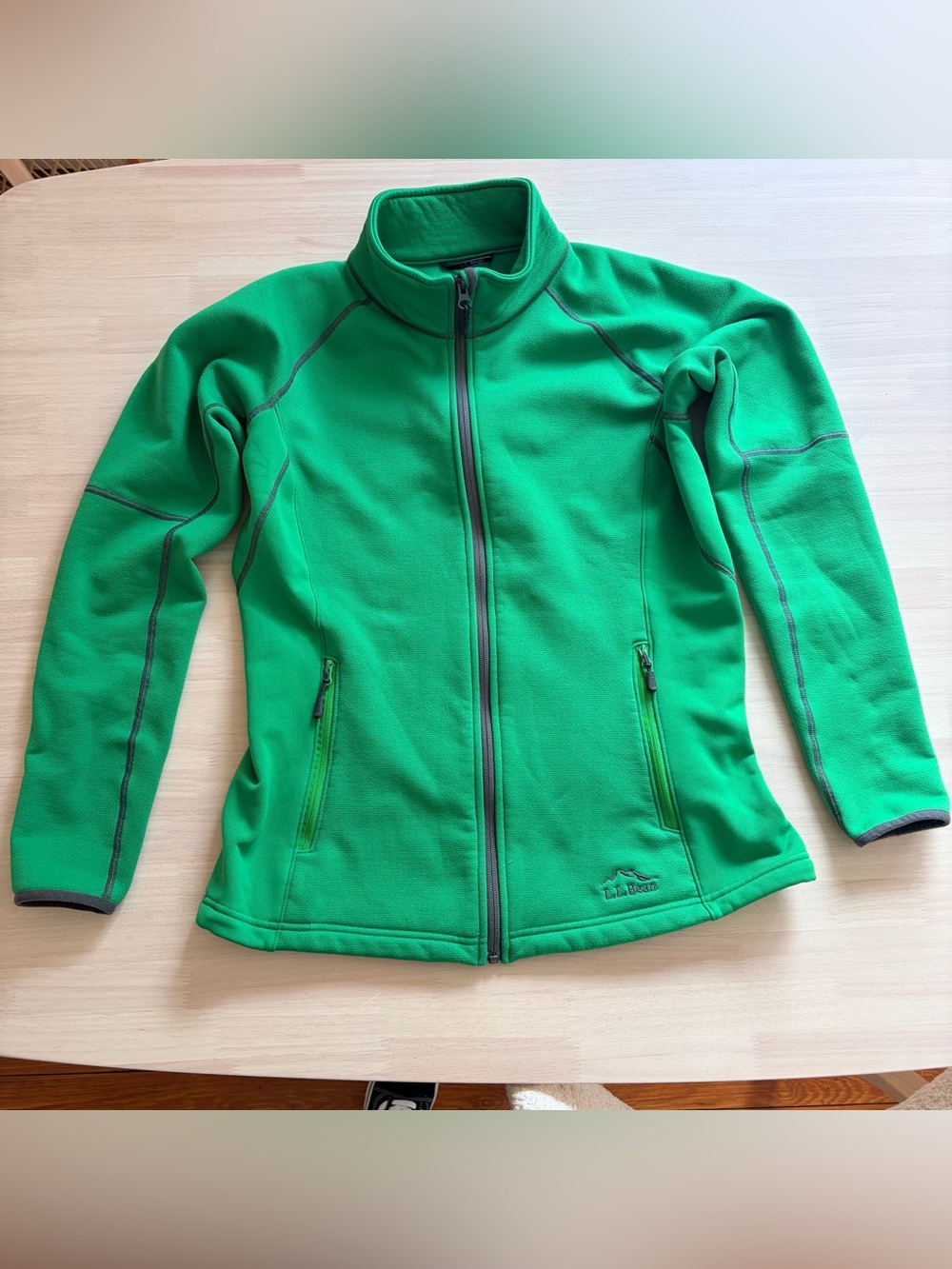 Women's Green L.L.Bean Full-Zip Fleece Jacket Sz Medium